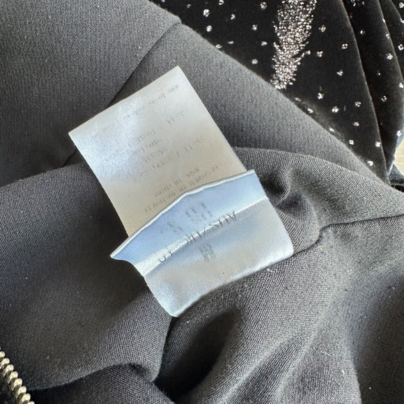 Bronx and Banco Maria Black Velvet Bishop Puffed Sleeve Glitter Plunge Romper M - Picture 10 of 10